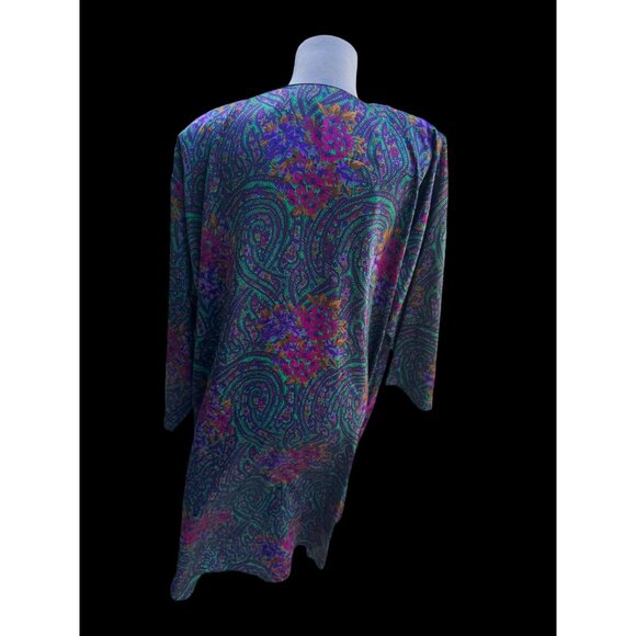 Victorias Secret Multicolor Floral Paisley Button-Up Gown M/L Gold Label - Picture 4 of 6